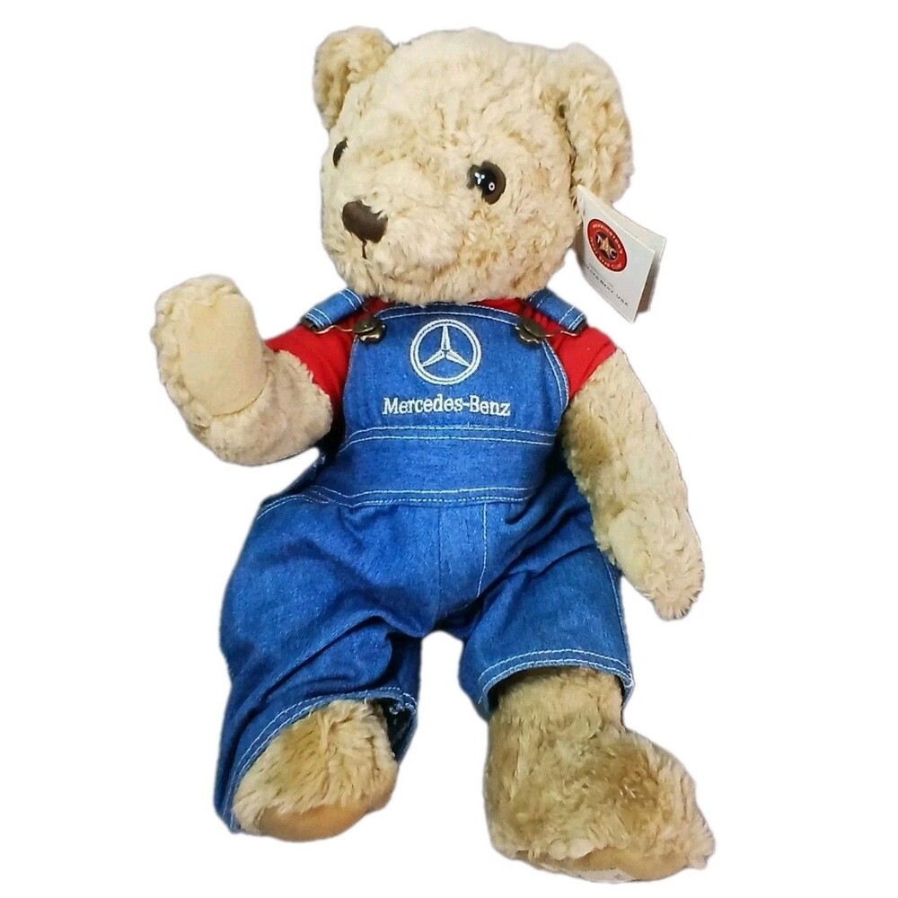 Herrington Plush Bear Beige Mercedes-Benz with Overalls and Shirt With Tags VTG